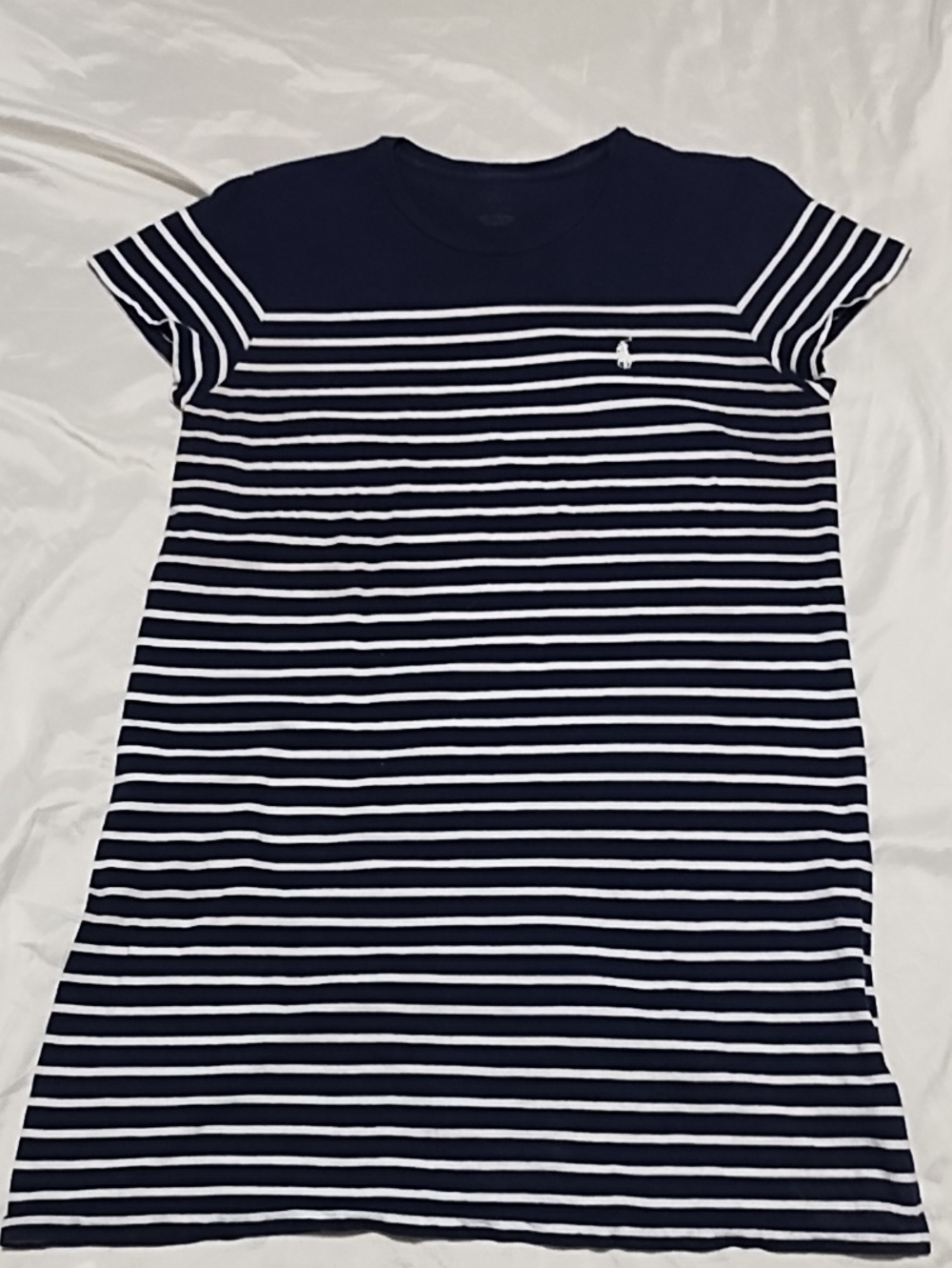 Polo by Ralph Lauren Navy & White Stripe T-Shirt Dress Sz L